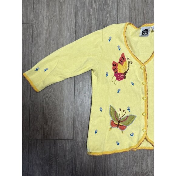 Storybook Knits Exclusively for HSN SIZE L YELLOW BUTTERFLIES - Picture 4 of 12